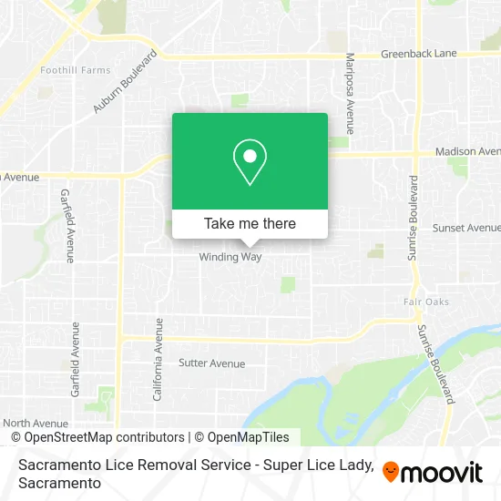 Sacramento Lice Removal Service - Super Lice Lady map