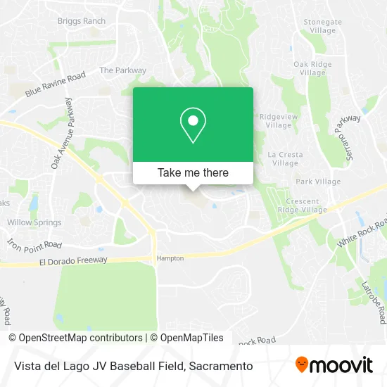 Vista del Lago JV Baseball Field map