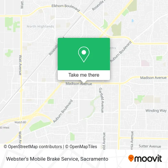 Mapa de Webster's Mobile Brake Service