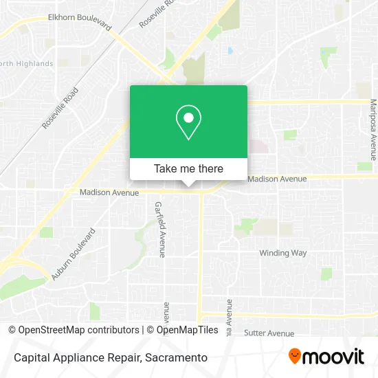 Capital Appliance Repair map