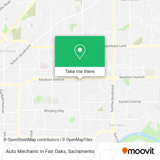 Mapa de Auto Mechanic in Fair Oaks