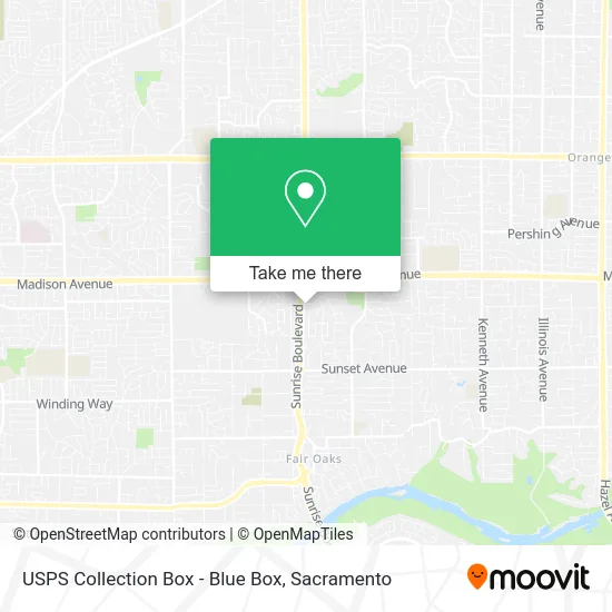 Mapa de USPS Collection Box - Blue Box