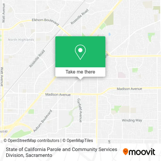 State of California Parole and Community Services Division map