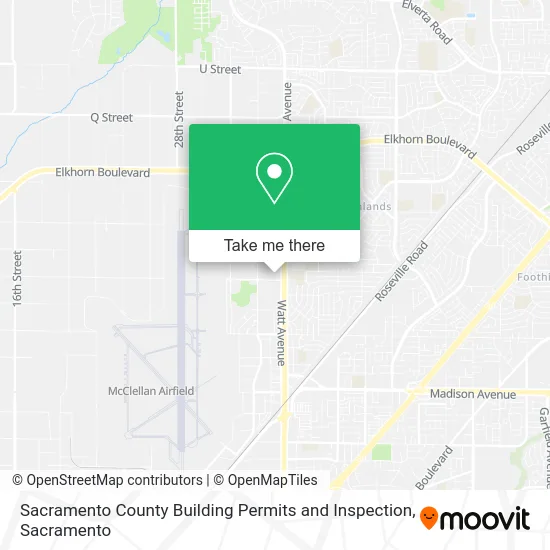 Mapa de Sacramento County Building Permits and Inspection