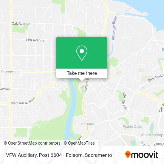 VFW Auxiliary, Post 6604 - Folsom map