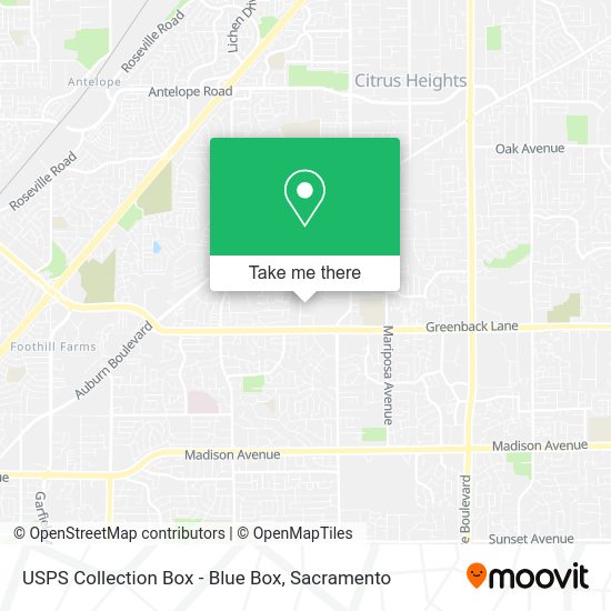 USPS Collection Box - Blue Box map