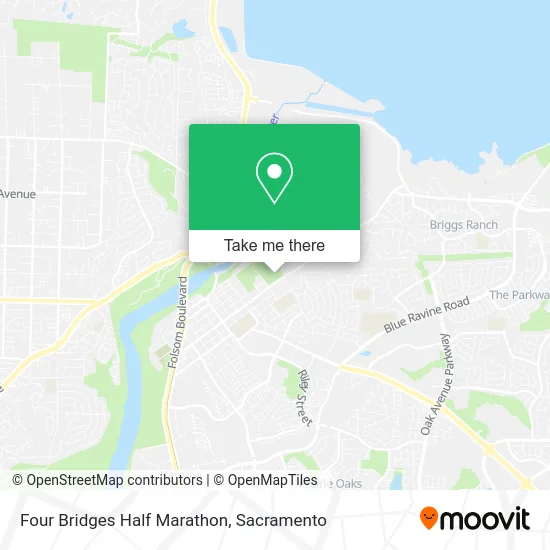 Mapa de Four Bridges Half Marathon