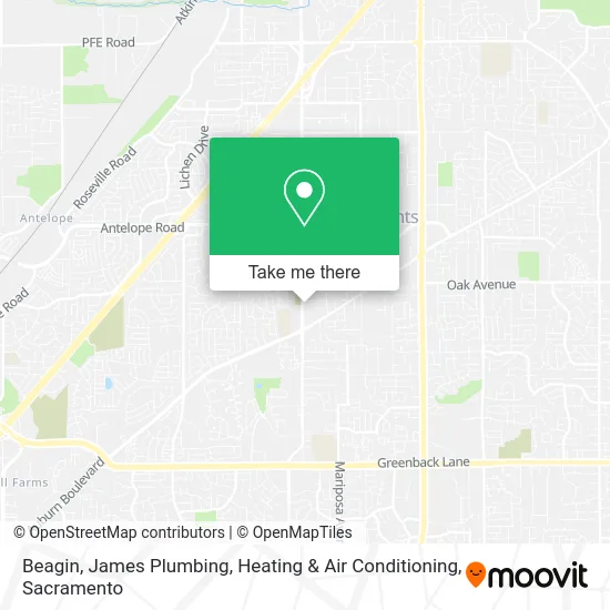 Mapa de Beagin, James Plumbing, Heating & Air Conditioning