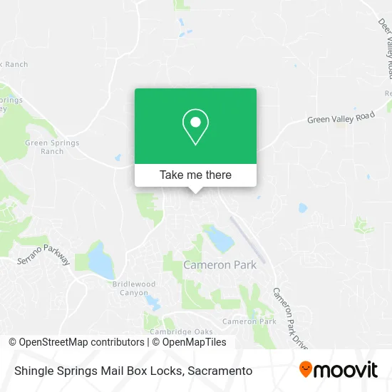 Shingle Springs Mail Box Locks map