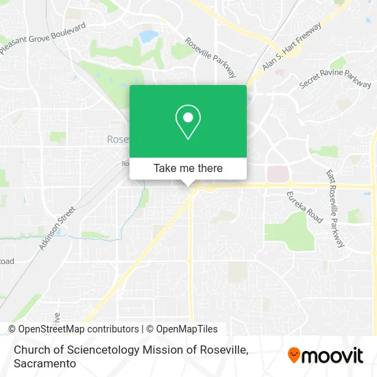Church of Sciencetology Mission of Roseville map