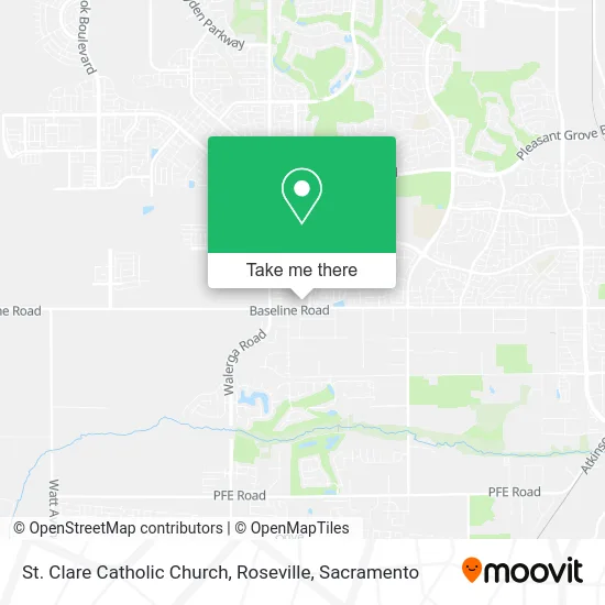 St. Clare Catholic Church, Roseville map