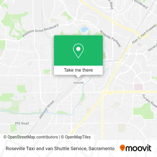 Mapa de Roseville Taxi and van Shuttle Service