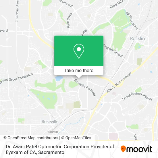 Mapa de Dr. Avani Patel Optometric Corporation Provider of Eyexam of CA