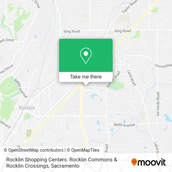 Rocklin Shopping Centers: Rocklin Commons & Rocklin Crossings map
