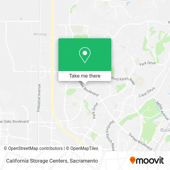 Mapa de California Storage Centers