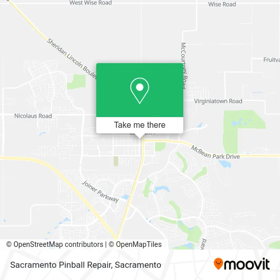 Sacramento Pinball Repair map