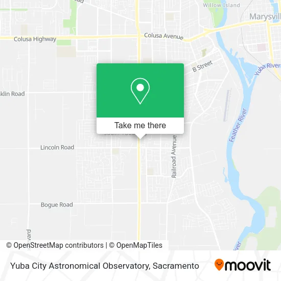 Mapa de Yuba City Astronomical Observatory