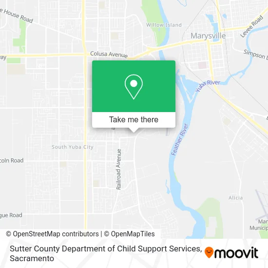 Mapa de Sutter County Department of Child Support Services