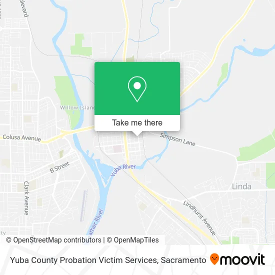 Mapa de Yuba County Probation Victim Services