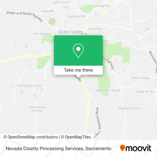 Nevada County Processing Services map