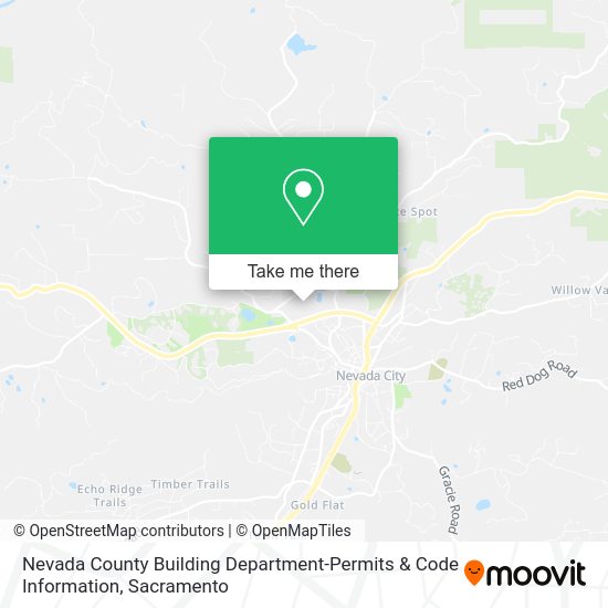 Nevada County Building Department-Permits & Code Information map