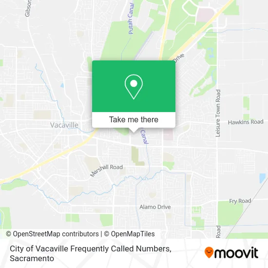 Mapa de City of Vacaville Frequently Called Numbers