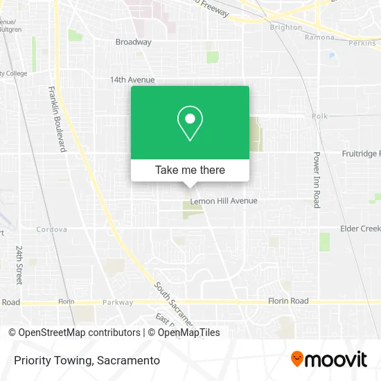 Priority Towing map