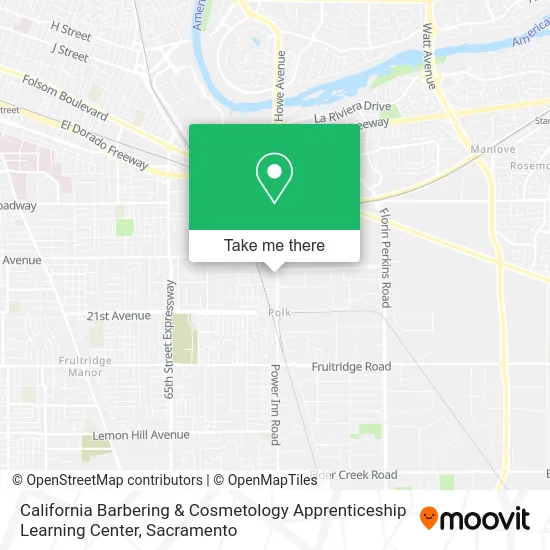Mapa de California Barbering & Cosmetology Apprenticeship Learning Center