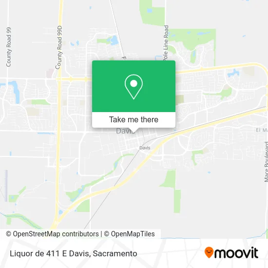 Liquor de 411 E Davis map