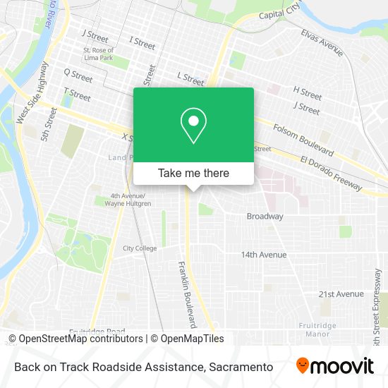 Back on Track Roadside Assistance map