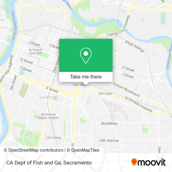 Mapa de CA Dept of Fish and Ga