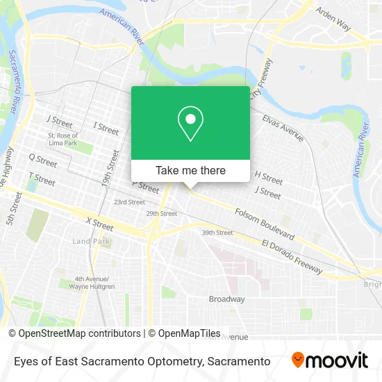Mapa de Eyes of East Sacramento Optometry