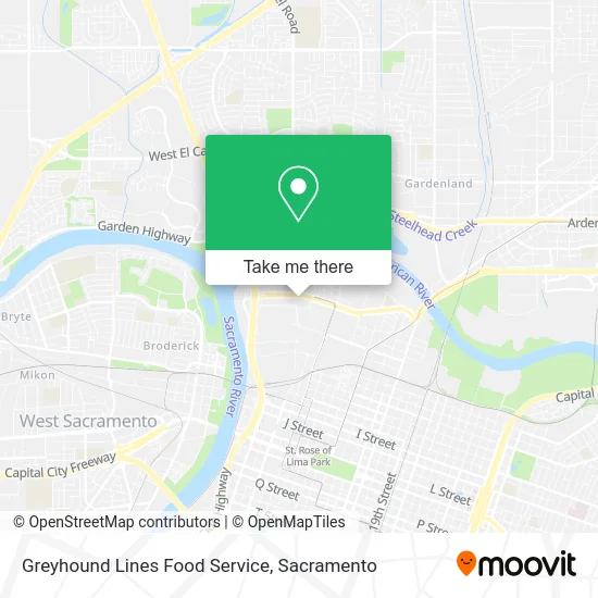 Mapa de Greyhound Lines Food Service