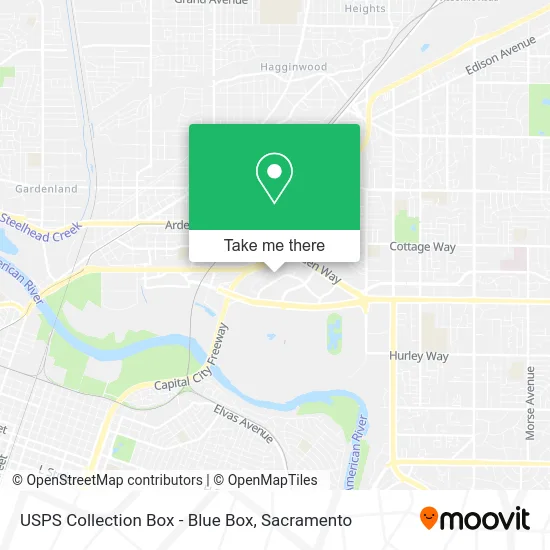 Mapa de USPS Collection Box - Blue Box