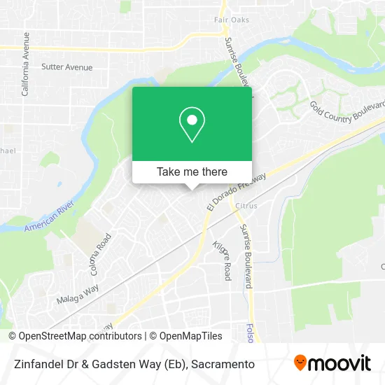 Mapa de Zinfandel Dr & Gadsten Way (Eb)