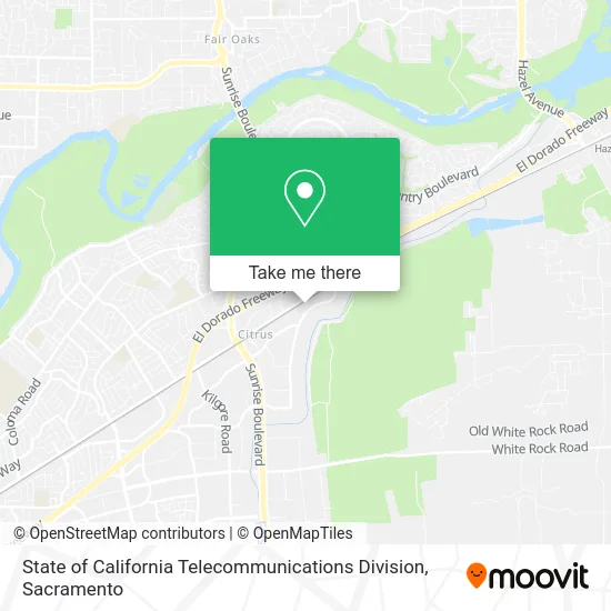 State of California Telecommunications Division map