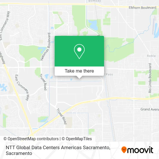 Mapa de NTT Global Data Centers Americas Sacramento