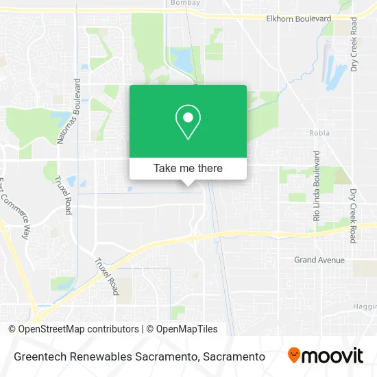 Mapa de Greentech Renewables Sacramento