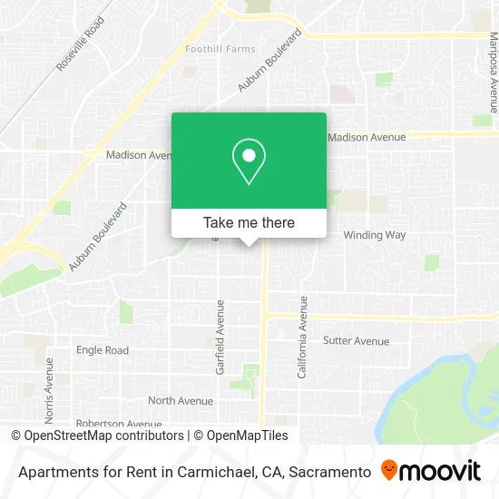 Mapa de Apartments for Rent in Carmichael, CA