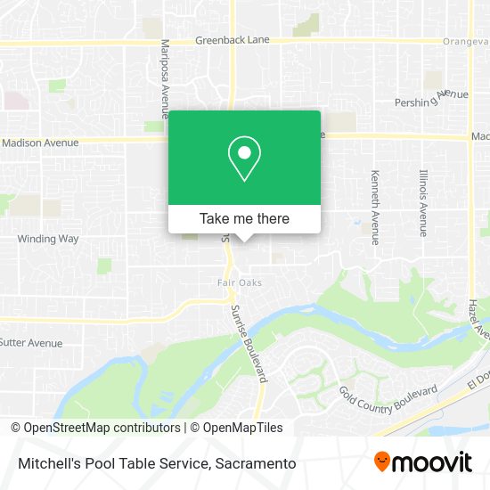 Mitchell's Pool Table Service map