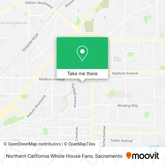 Mapa de Northern California Whole House Fans