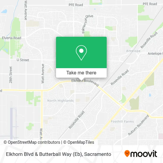 Mapa de Elkhorn Blvd & Butterball Way (Eb)