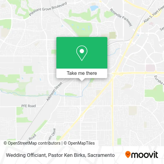 Mapa de Wedding Officiant, Pastor Ken Birks