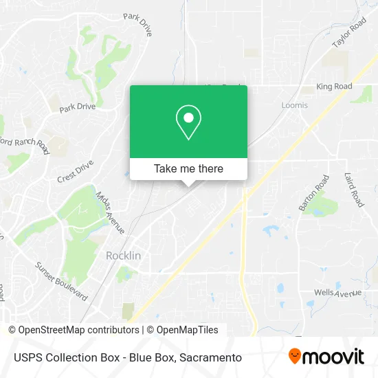 Mapa de USPS Collection Box - Blue Box