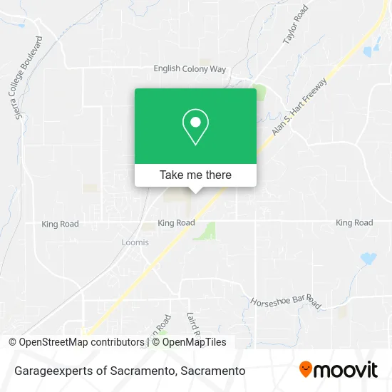 Garageexperts of Sacramento map