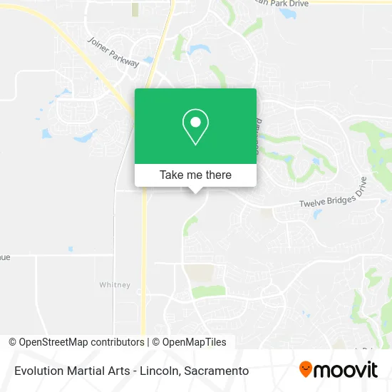 Mapa de Evolution Martial Arts - Lincoln