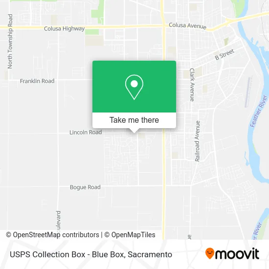 Mapa de USPS Collection Box - Blue Box
