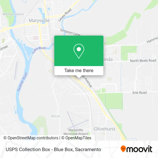 USPS Collection Box - Blue Box map
