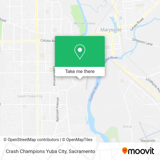 Crash Champions Yuba City map