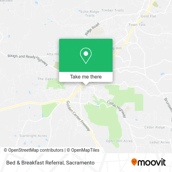 Bed & Breakfast Referral map